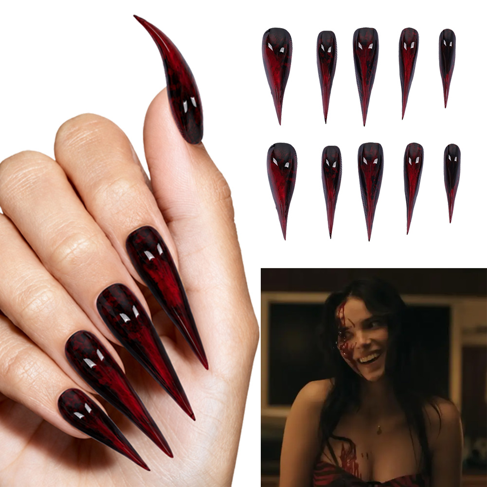 Cosplay Prop Painting - Nikki Cosplay Red False Nails Tips