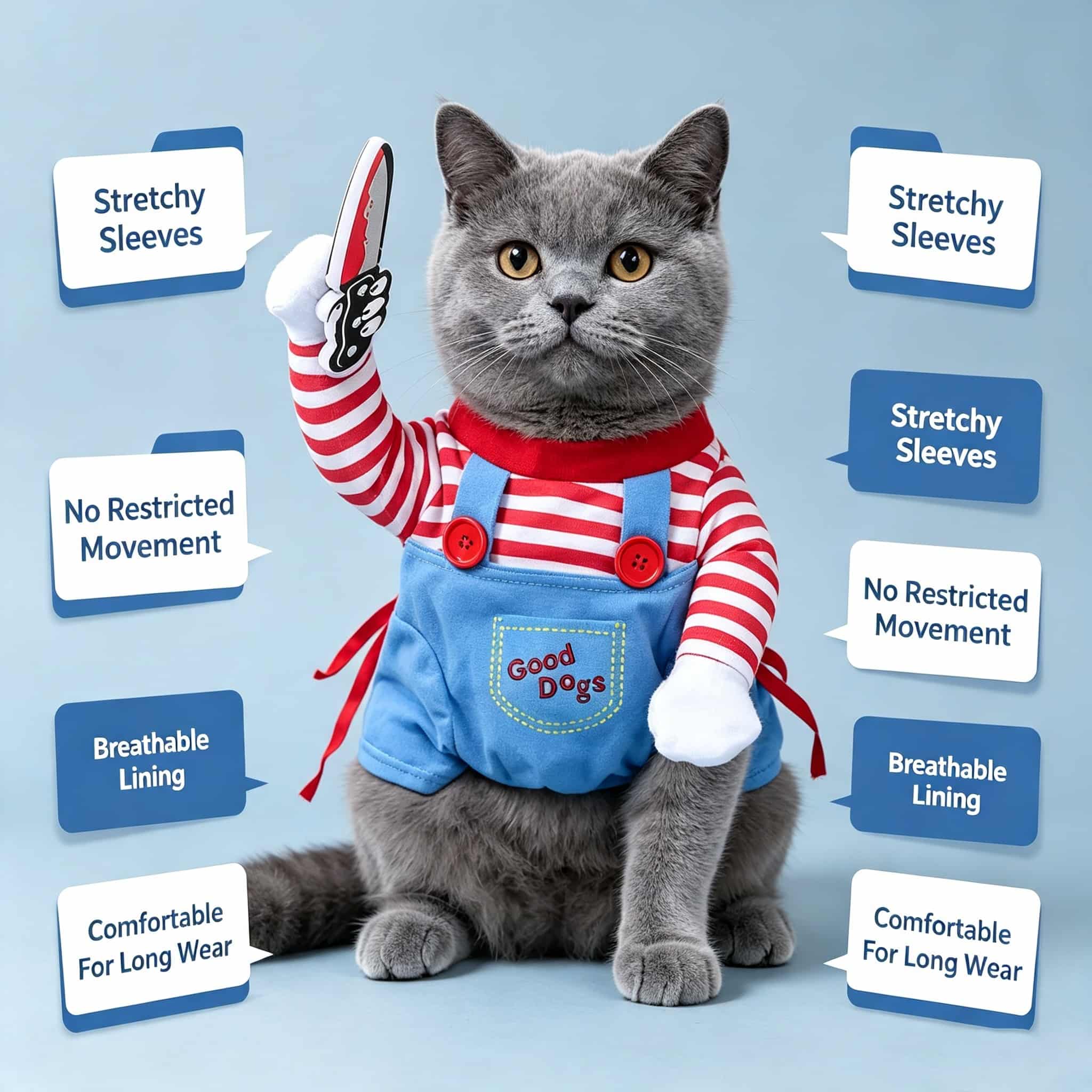 Halloween Pet Dog Chucky Costu - đánh giá và giá Cosplay Prop Blueprints