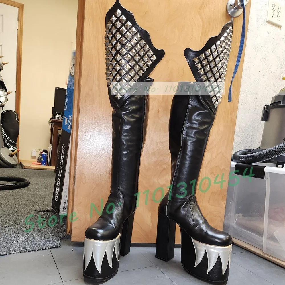 Black Knee High Platform Demon - đánh giá và giá Cosplay Flame Prop
