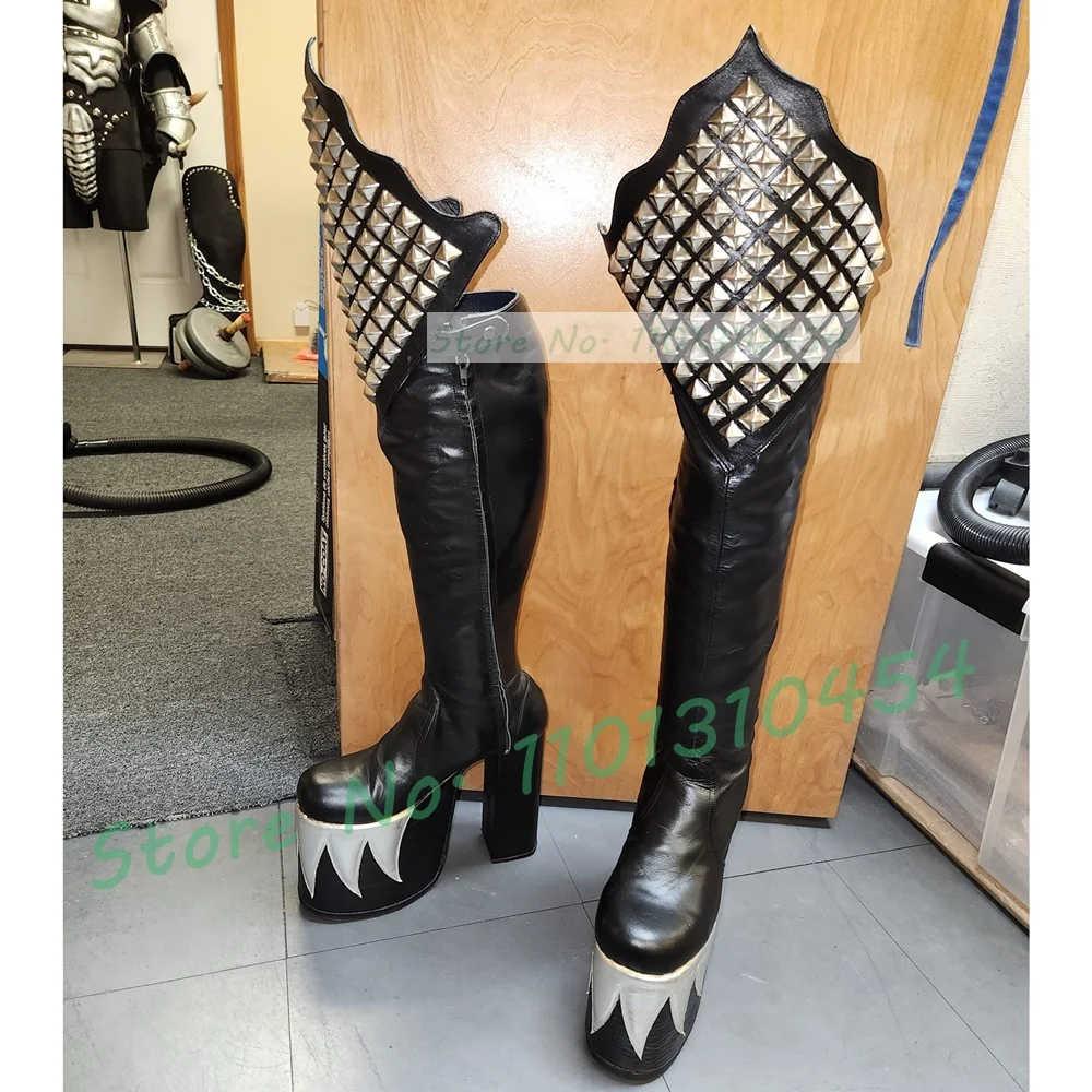 Black Knee High Platform Demon - đánh giá và giá Cosplay Flame Prop