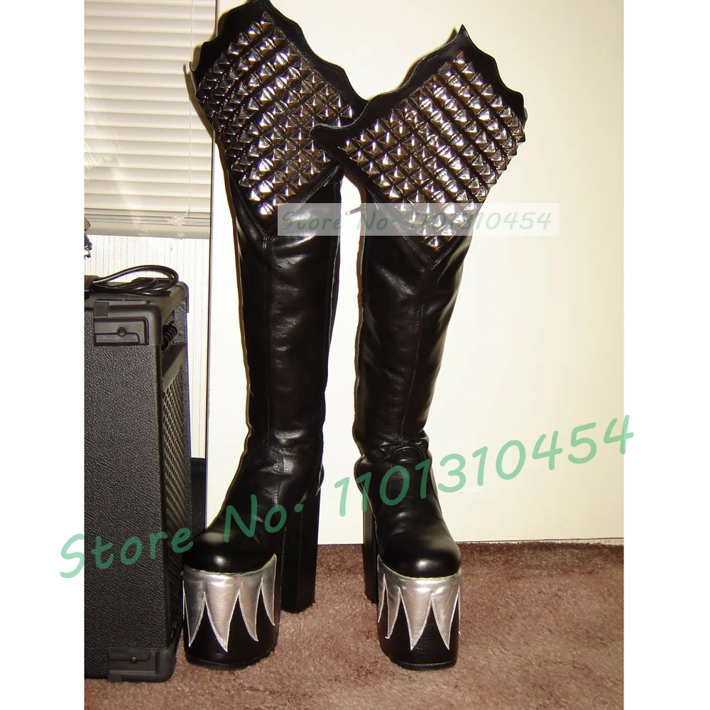 Black Knee High Platform Demon - đánh giá và giá Cosplay Flame Prop