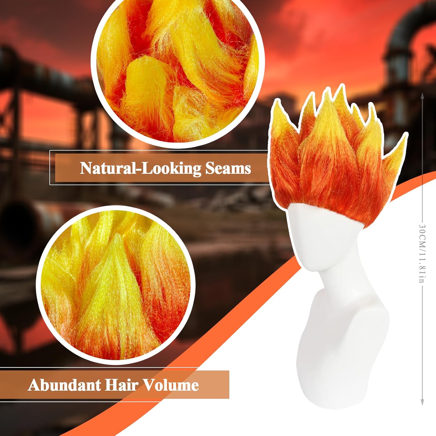 Flame Costume Wig Stylish Flam - đánh giá và giá Cosplay Flame Prop