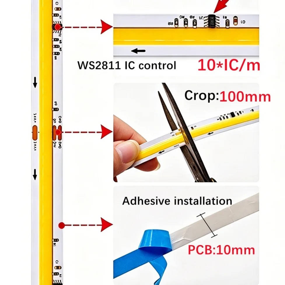 5m-40m DC24V WS2811 IC COB LED - đánh giá và giá Led El Wire