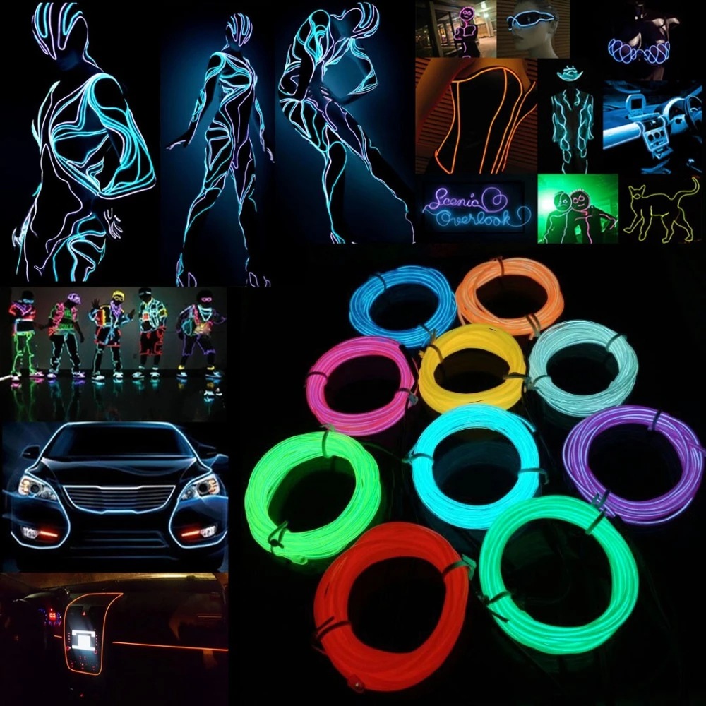 10m/5m/3m/1m 3V Battery 5V USB - đánh giá và giá Led El Wire